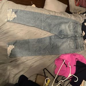 denim ripped jeans, inseam is 25”